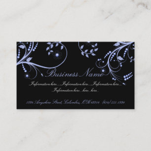 Black with Blue Vines Business Card