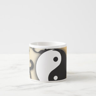 Black With Bronze Yin & Yang Espresso Cup