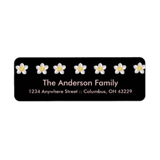 Black with Daisy Flower Chic Return Address Labels