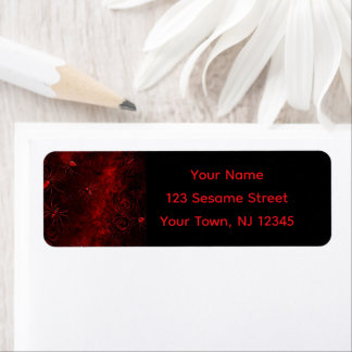 Black with Deep Red Giant Spiders Address Return Address Label
