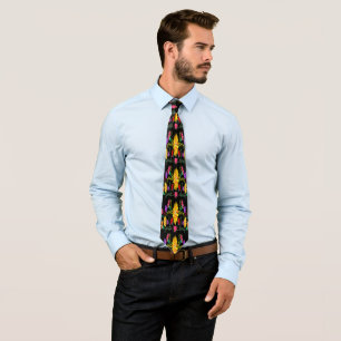Black with floral design tie
