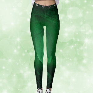 Black with Glowing green Row Spooky Grey bats Leggings