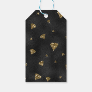 BLACK WITH GOLD GLITTER LOOK DIAMONDS GIFT TAGS