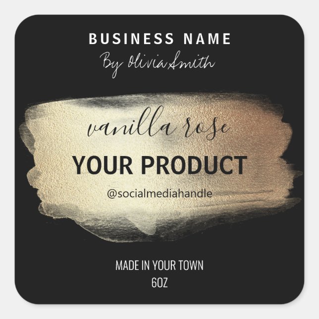 Black With Gold Ink Packaging Label (Front)