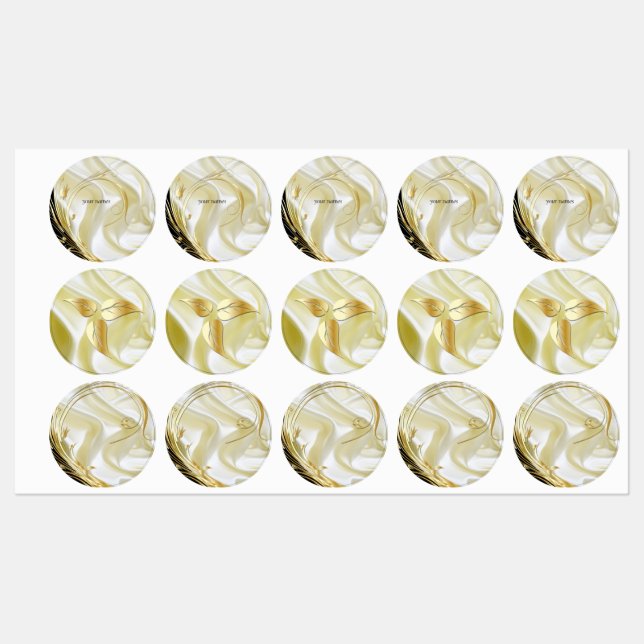 Black with Gold on Champagne Silk (Sheet)