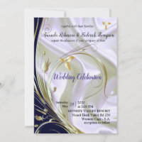 Black with Gold on Champagne Silk Wedding