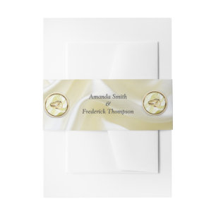 Black with Gold on Silk texture Invitation Belly Band