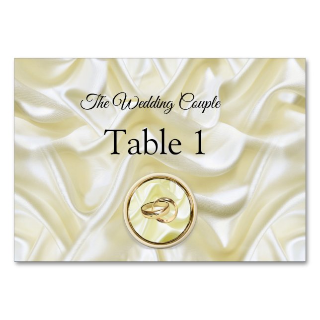 Black with Gold on Silk texture Table Number (Front)