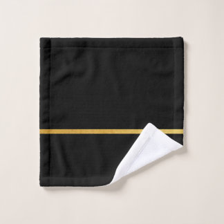 Black with Gold Stripe Wash Cloth