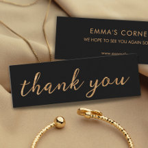 Black with Gold Thank You Business Card