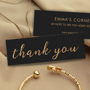 Black with Gold Thank You Business Card