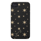 Black with Golden Stars Custom iPhone 4 Case