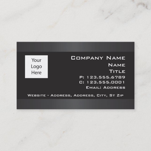 Black with Grey borders Business cards (Front)