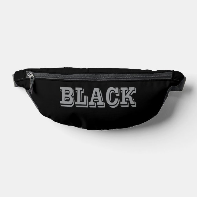 Black With Grey Text On Black Solid Colour    Bum Bags (Lay Down)