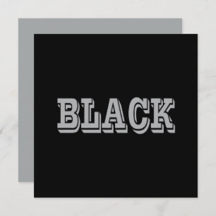 Black With Grey Text On Black Solid Colour Card