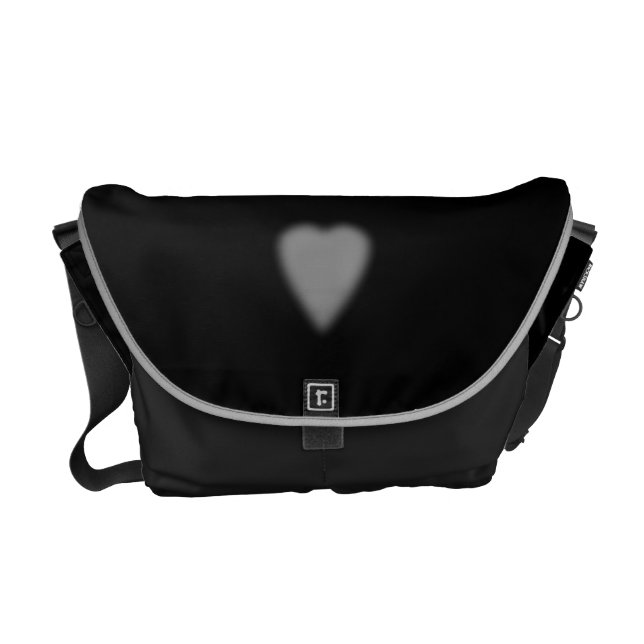 Black with Misty Heart Courier Bag (Front)