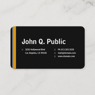 Black with Orange Stripe Business Card