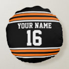 Black with Orange White Stripes Team Jersey