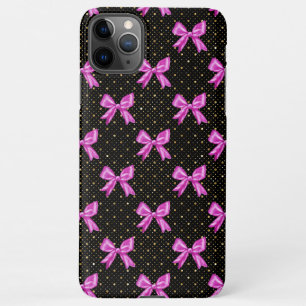 BLACK WITH PINK BOWS iPhone 11Pro MAX CASE