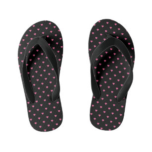 black with pink hearts kid's thongs