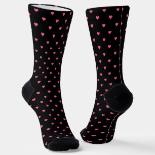black with pink hearts socks