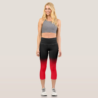 black with polka dots and customizable background capri leggings