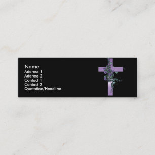 Black with Purple Cross and Flowers Profile Card