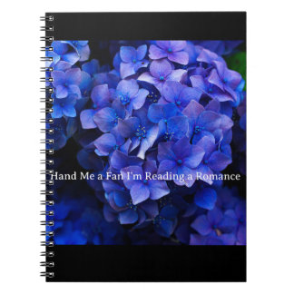 Black with purple hydrangea & Pass Me a fan motif Notebook