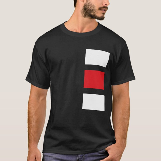 Black with Red and White Squares T-Shirt (Front)