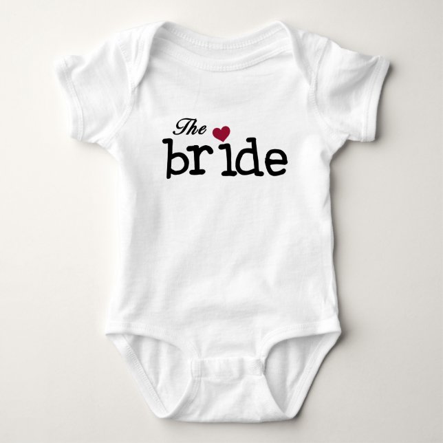 Black with Red Heart Bride T-Shirt (Front)