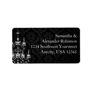 Black with White Chandelier Silhouette Label