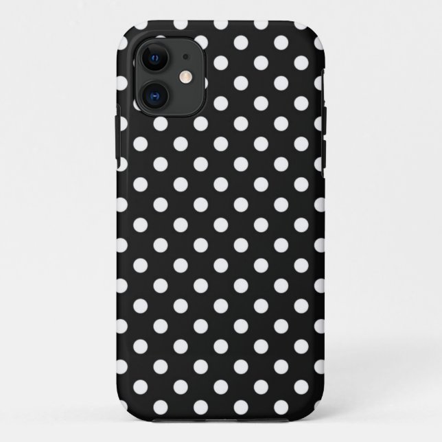 Black with white dots Case-Mate iPhone case (Back)