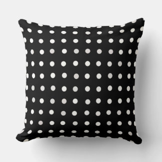 black with white dots cushion