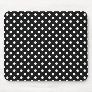 Black with white dots mouse pad