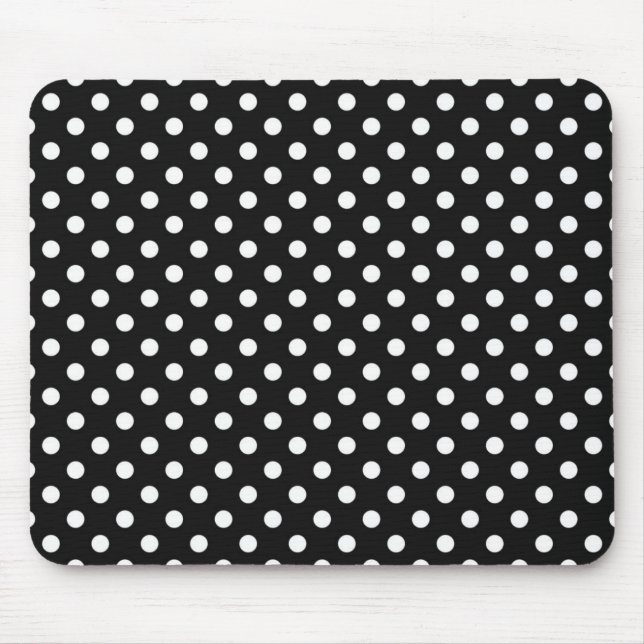 Black with white dots mouse pad (Front)