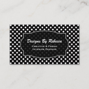 Black with White Polka-dot Business Cards