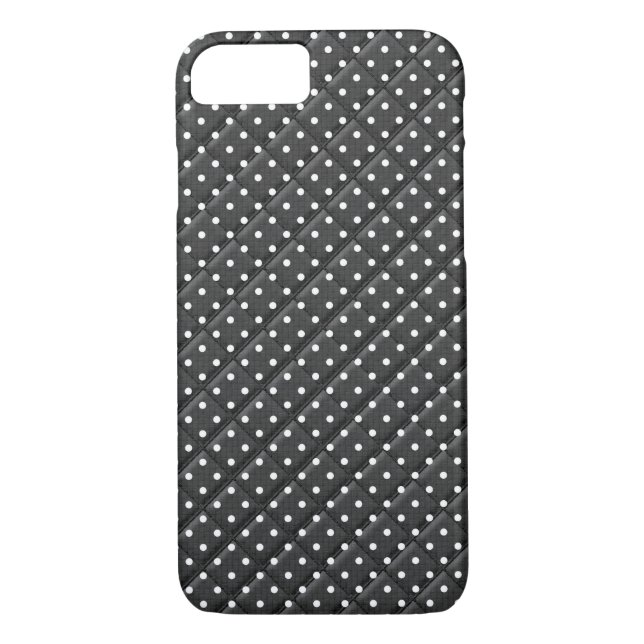 black with white polka dot quilt design Case-Mate iPhone case (Back)