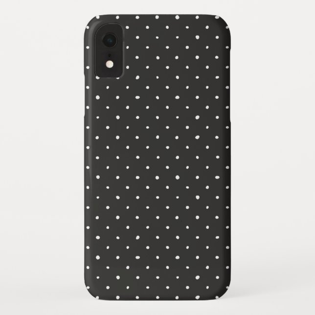 black with white polka dots Case-Mate iPhone case (Back)