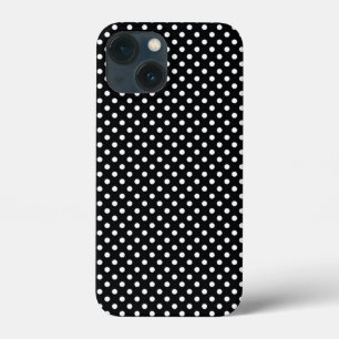 Black with white polka dots iPhone 13 mini case