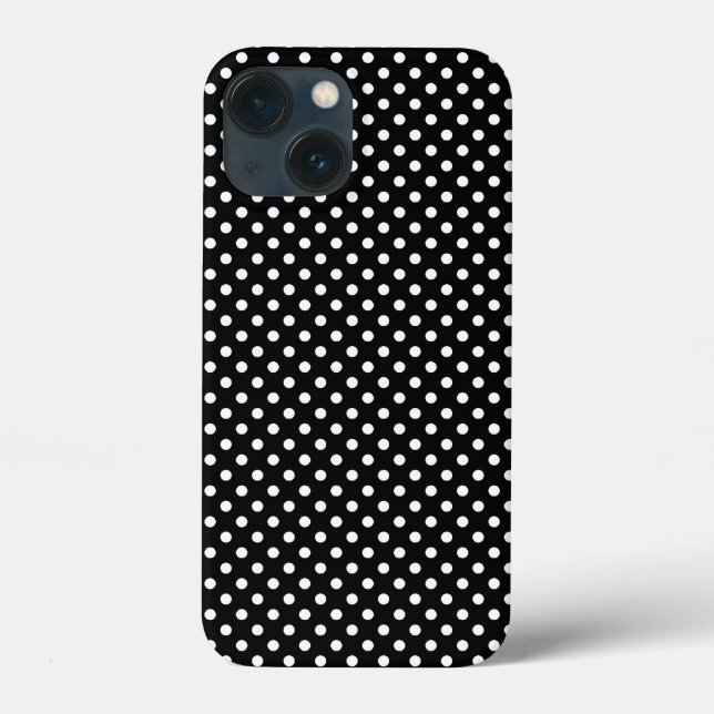 Black with white polka dots Case-Mate iPhone case (Back)
