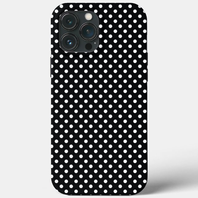 Black with white polka dots Case-Mate iPhone case (Back)
