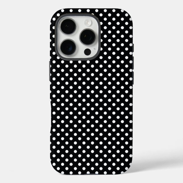 Black with white polka dots Case-Mate iPhone case (Back)