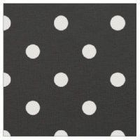 Black with White Polka Dots Cotton Fabric