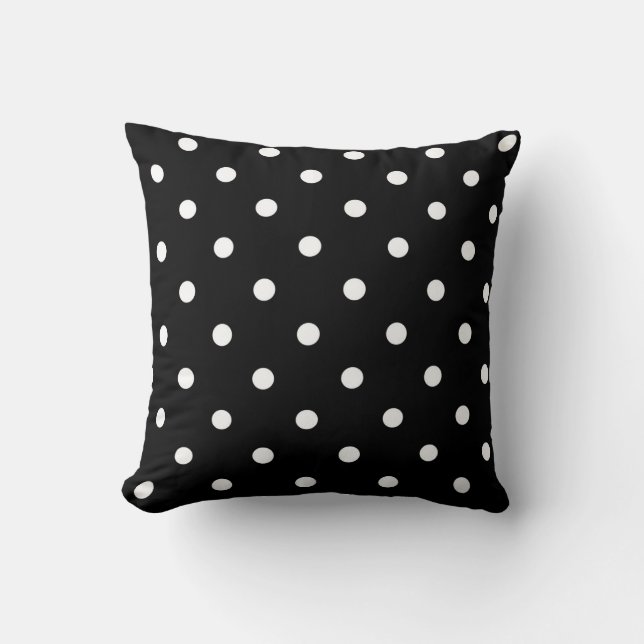Black with White Polka Dots Cushion (Front)