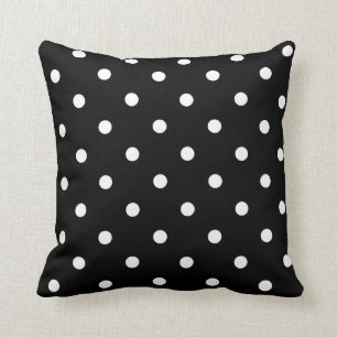 Black with White Polka Dots Cushion
