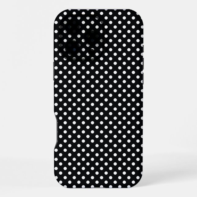 Black with white polka dots iPhone case (Back)