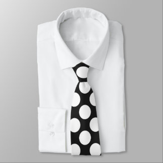 Black with White Polka Dots Retro Tie