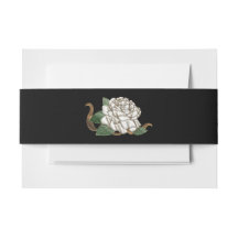Black with White Silver Rose Belly Band