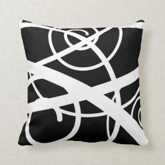 Black with white swirls cushion