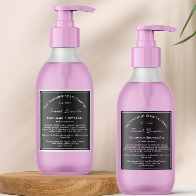 Black with White Text Cosmetics Label 2.5" x 2.5" (Creator Uploaded)